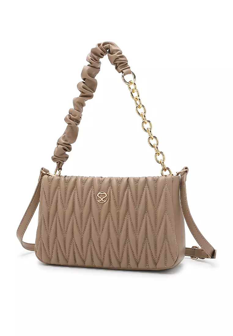 Lucy Women's Top Handle Bag / Sling Bag / Crossbody Bag - Brown