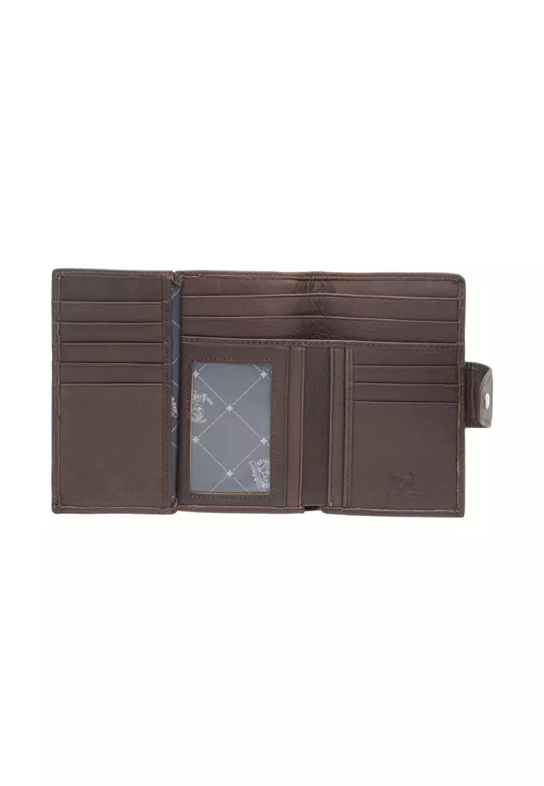 LancasterPolo Top Grain Cow Leather Unisex Bifold Medium Wallet with Snap Closure PWB 20872