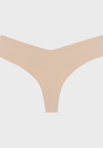 6IXTY8IGHT beige 6IXTY8IGHT Clean Cut Micro Thong Panty Seamless Low Rise Panties PT12152 403ACUSC9D5116GS_1