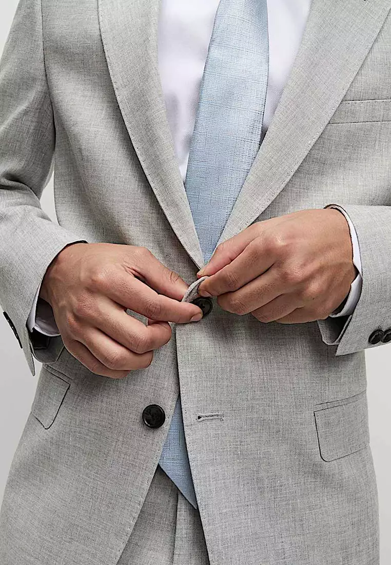 Tailored Fit Linen Rich Suit Jacket