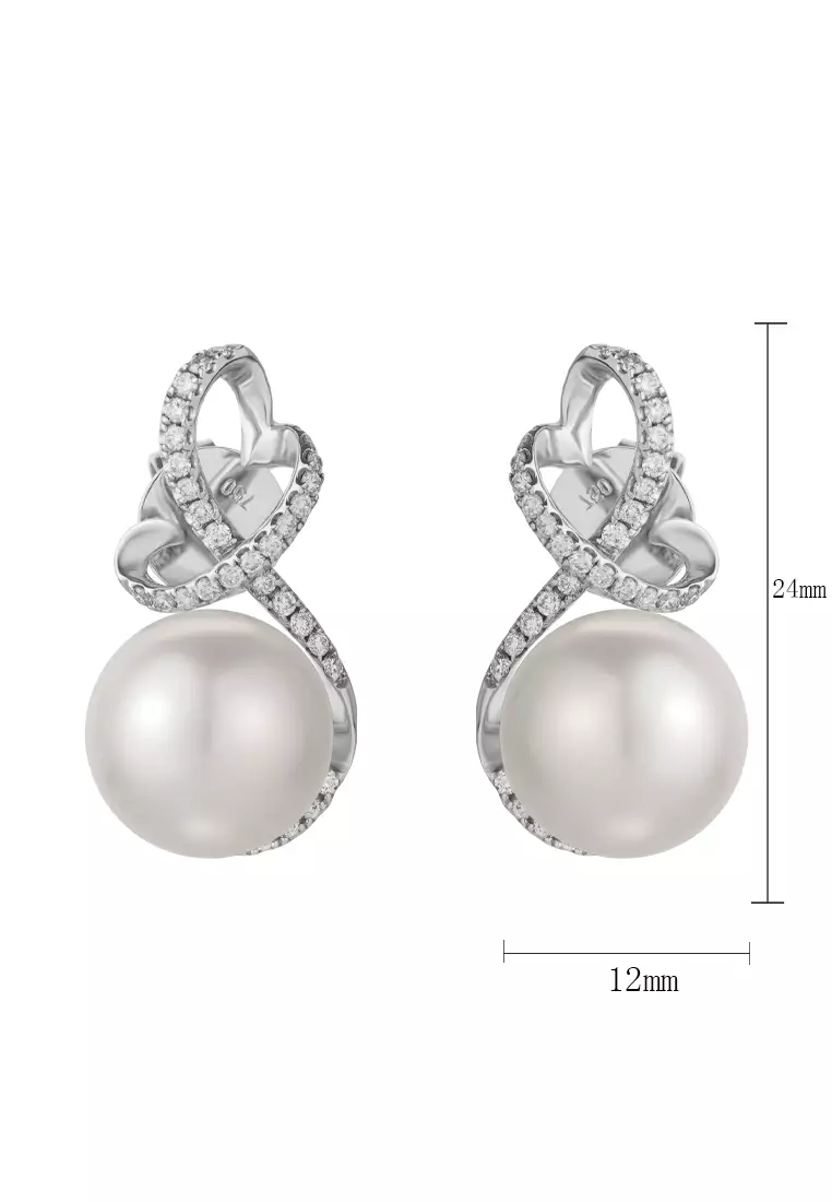 線上選購TOMEI TOMEI Earrings, Diamond Pearl White Gold 750 (E1405