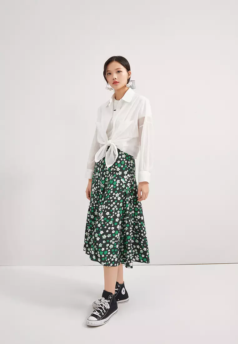 Loose Fit Semi Sheer Button Blouse