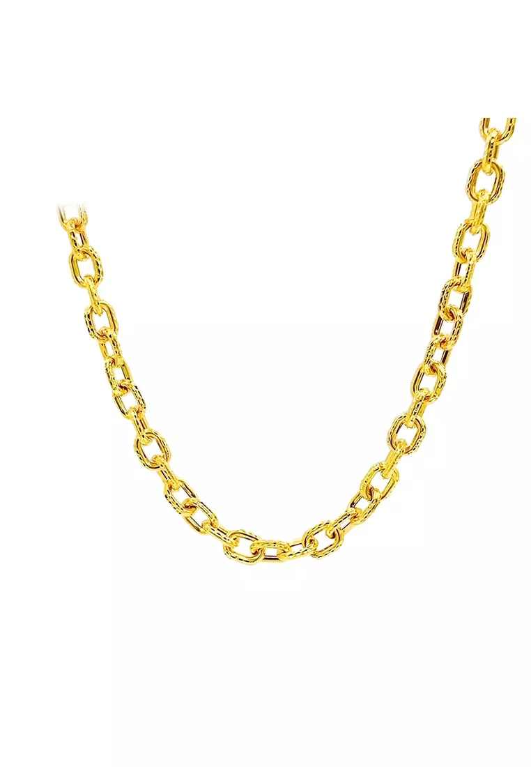 MJ Jewellery 375/9K Gold Hollow Necklace R88 (L Size)