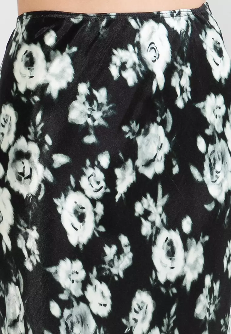 Premium Floral Bias Maxi Skirt