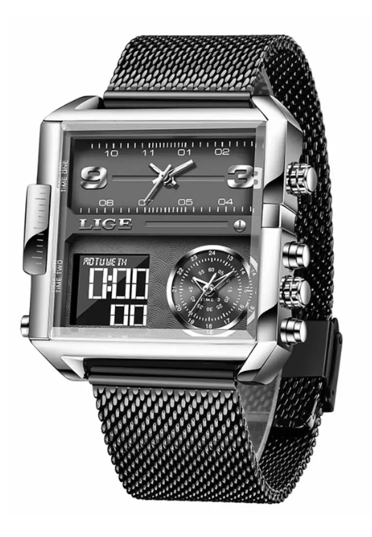 Quartz Watch Square Watches Hollow Square Chronograph Two Time