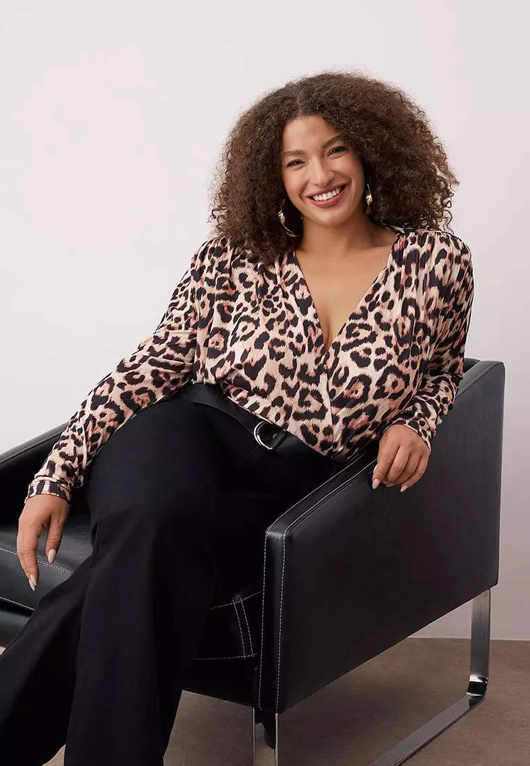 Plus Size Draped Detail Bodysuit