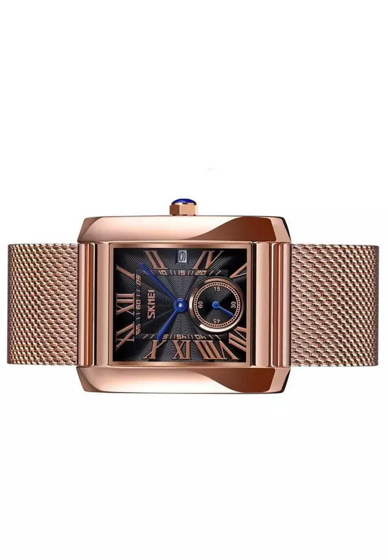 Jam Tangan Casual Analog Pria Water Resistant 30m Strap Tali Material Stainless Steel WQ23 ORIGINAL