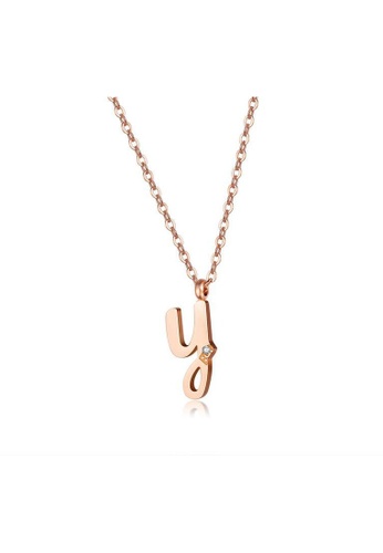 Air Jewellery gold Luxurious Shape Y Necklace In Rose Gold 92A6EAC45A50F8GS_1