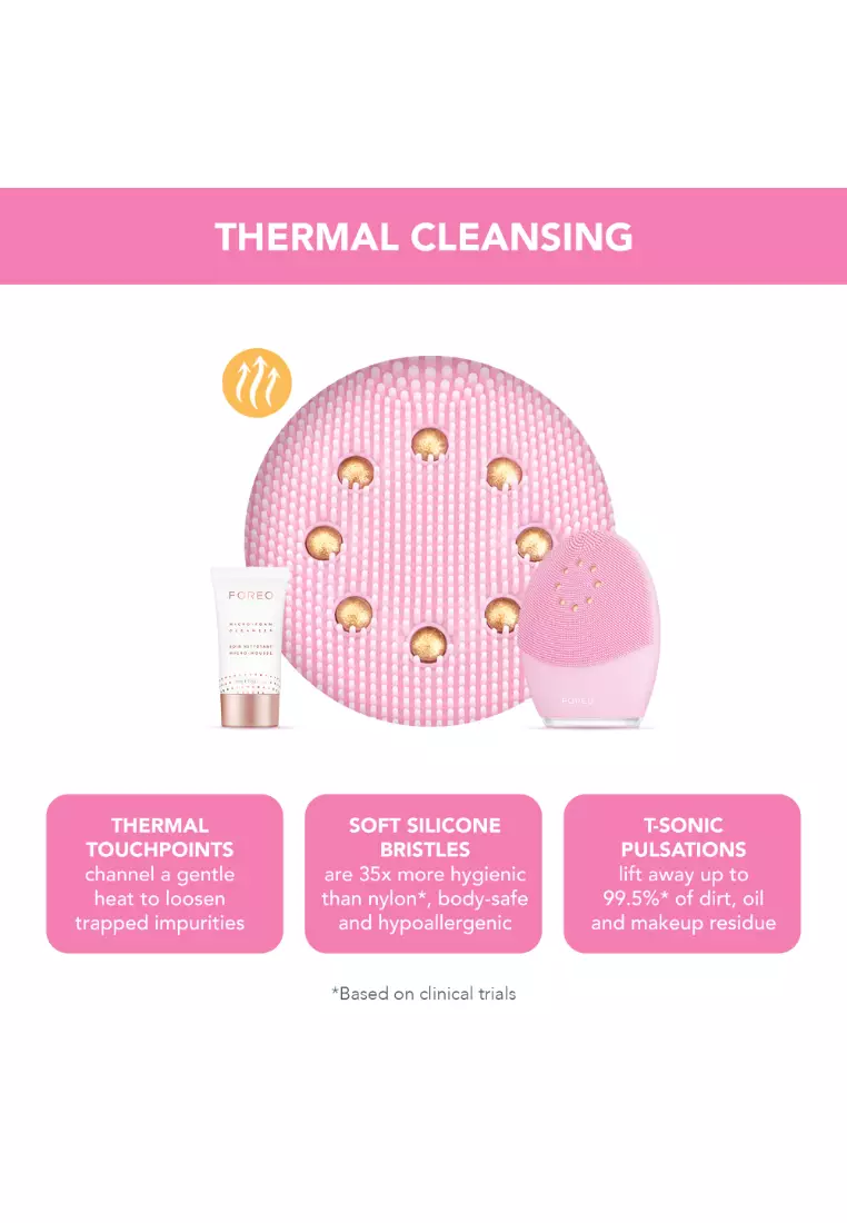 FOREO LUNA 3 plus for Normal Skin Thermo-Facial Cleansing and Microcurrent Toning Device, Rechargeable [2-Year Warranty, App Connected]