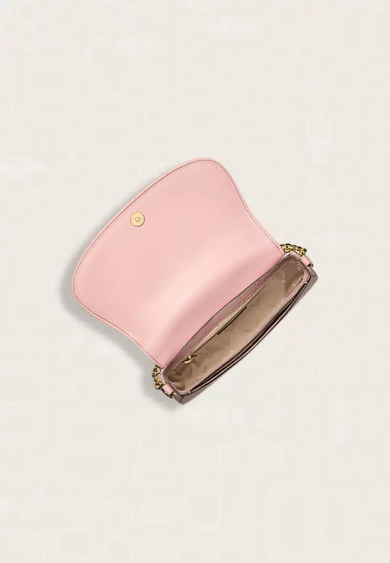 Michael Kors Mila Medium Signature Logo Messenger Bag Powder Blush