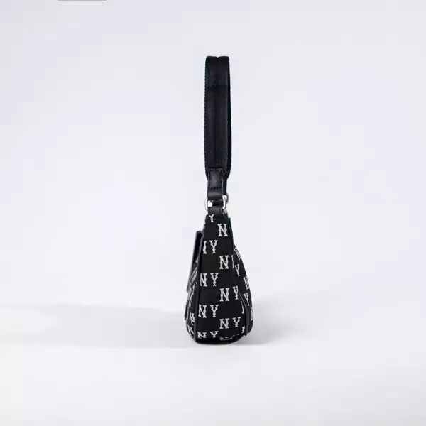 Tas MLB NY SILVER MONOGRAM BLACK SS24 HOBO BAG 100% ORIGINAL