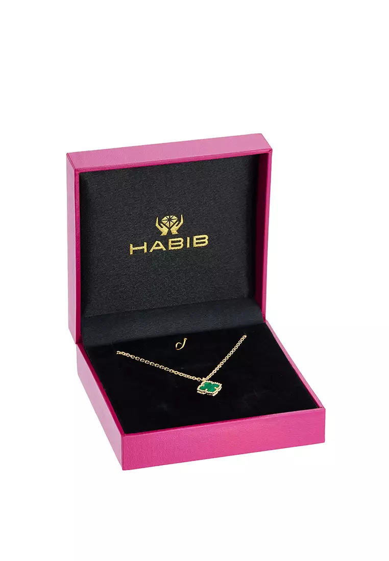 HABIB AL-ZAHRA | Malachite Necklace in 750/18K Yellow Gold 561031124(YG)-MALA