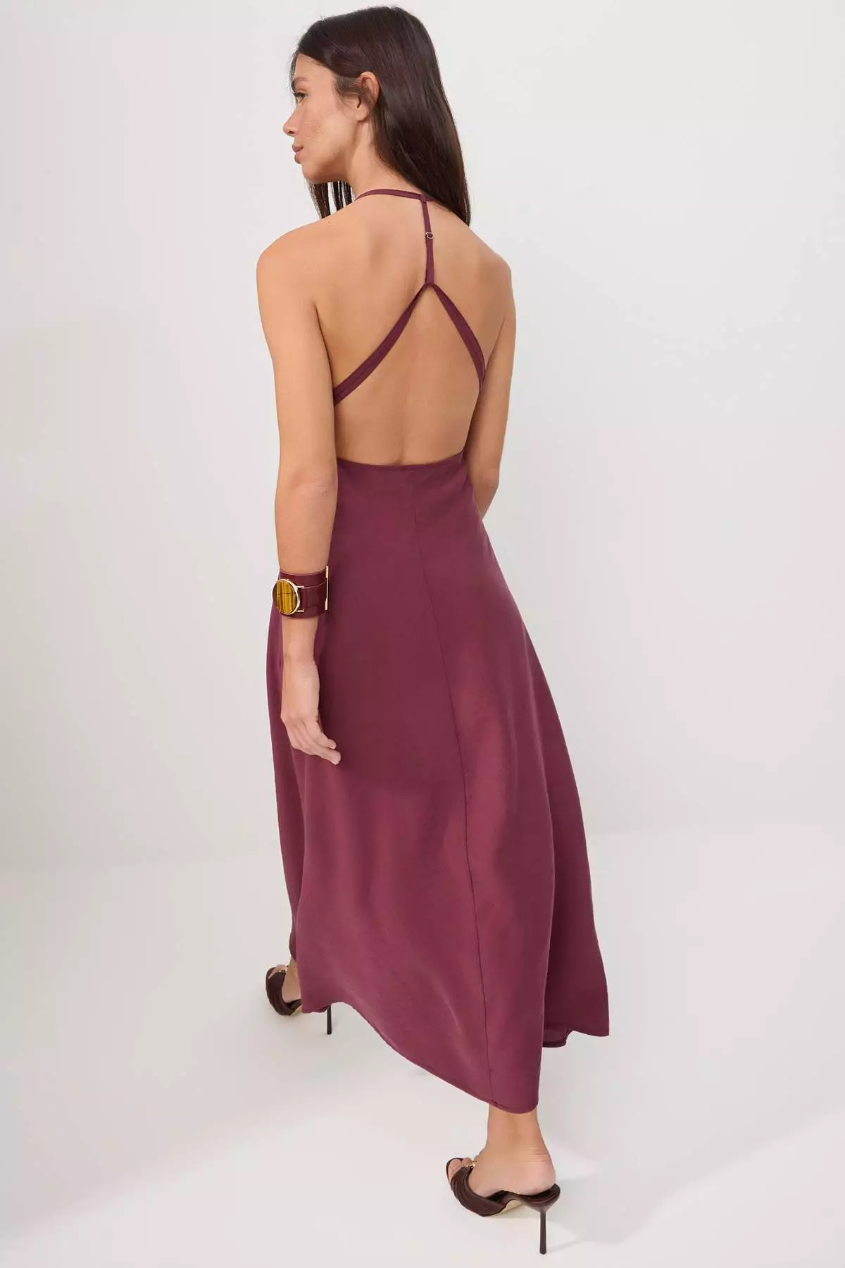 More Sustainable Plum Modal Maxi Woven Dress Twoss26El362