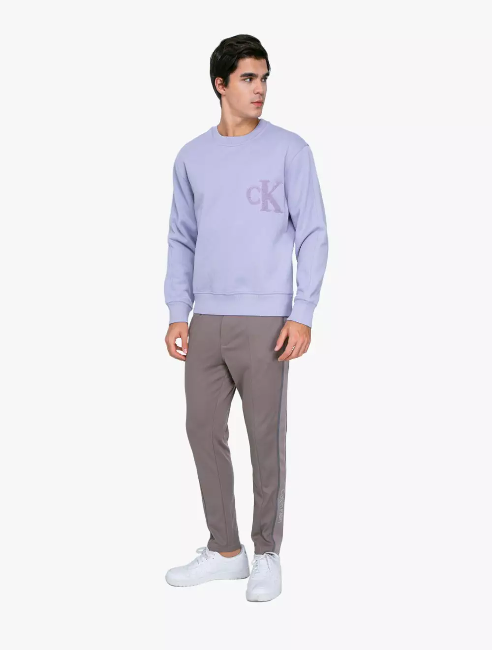 Calvin Klein Jeans - Terry Logo Crewneck Sweatshirt - Purple - purple