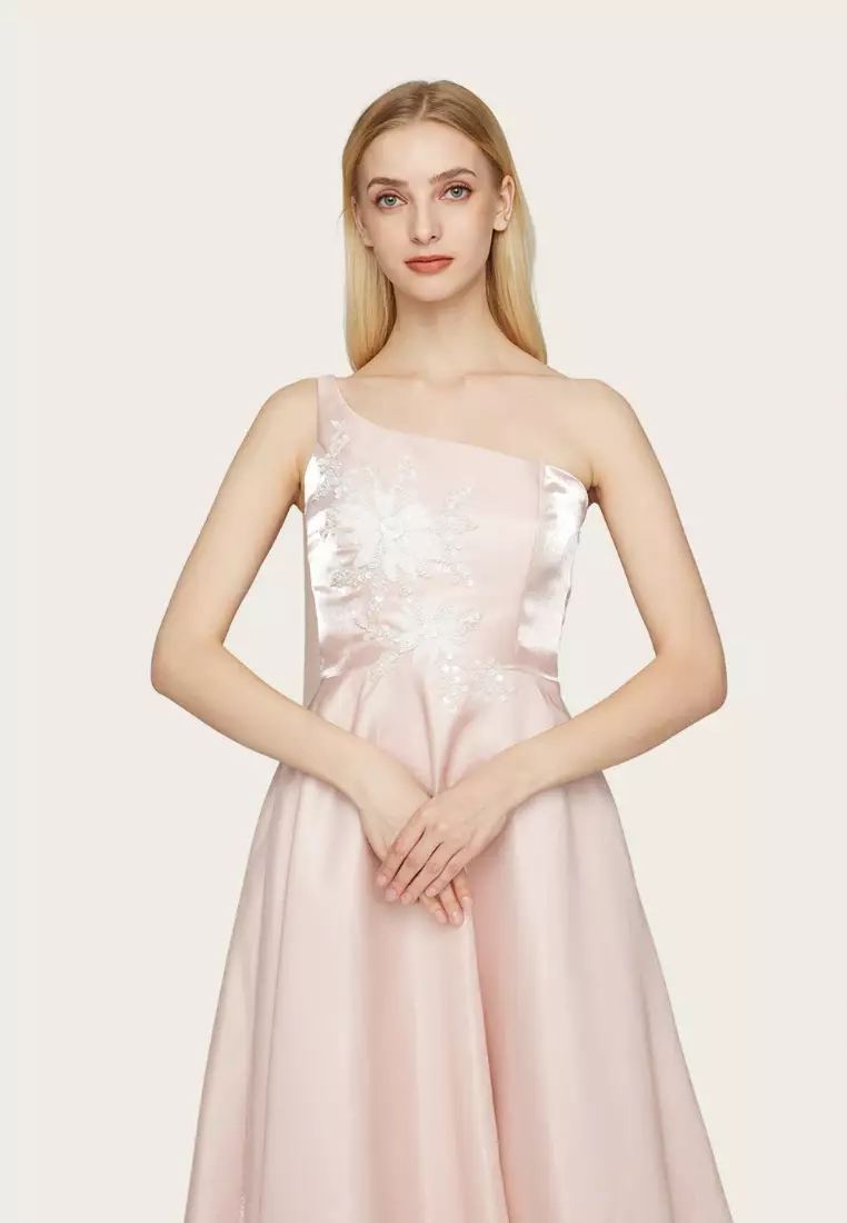 Buy G I O R G I A ENEA in BLUSH Toga Cape Evening Gown 2025