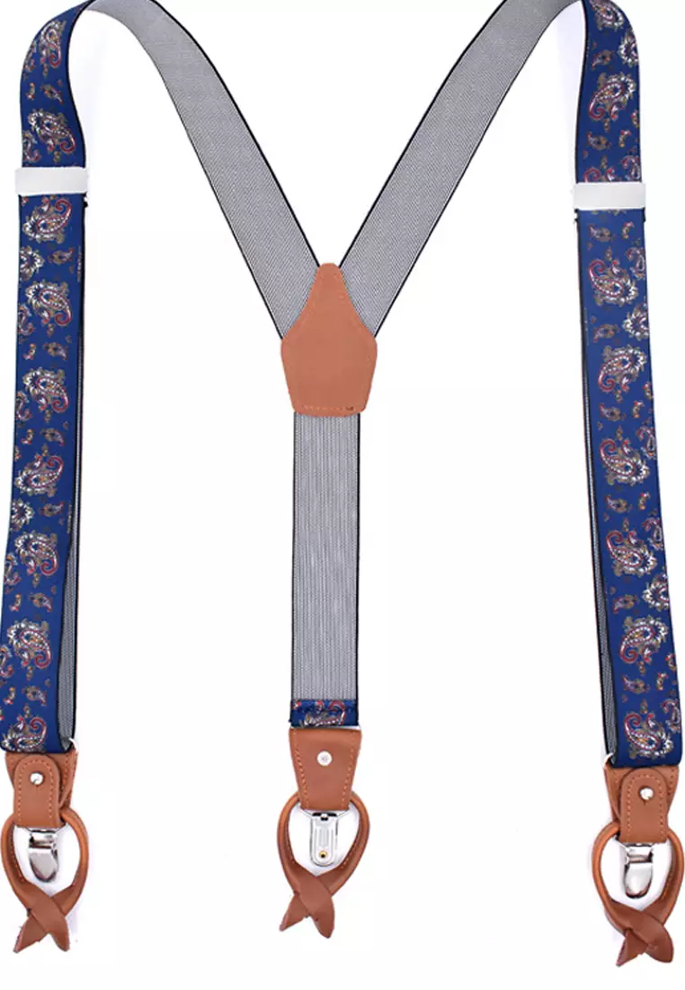 Men's Adjustable Elastic 6 Clips Suspenders