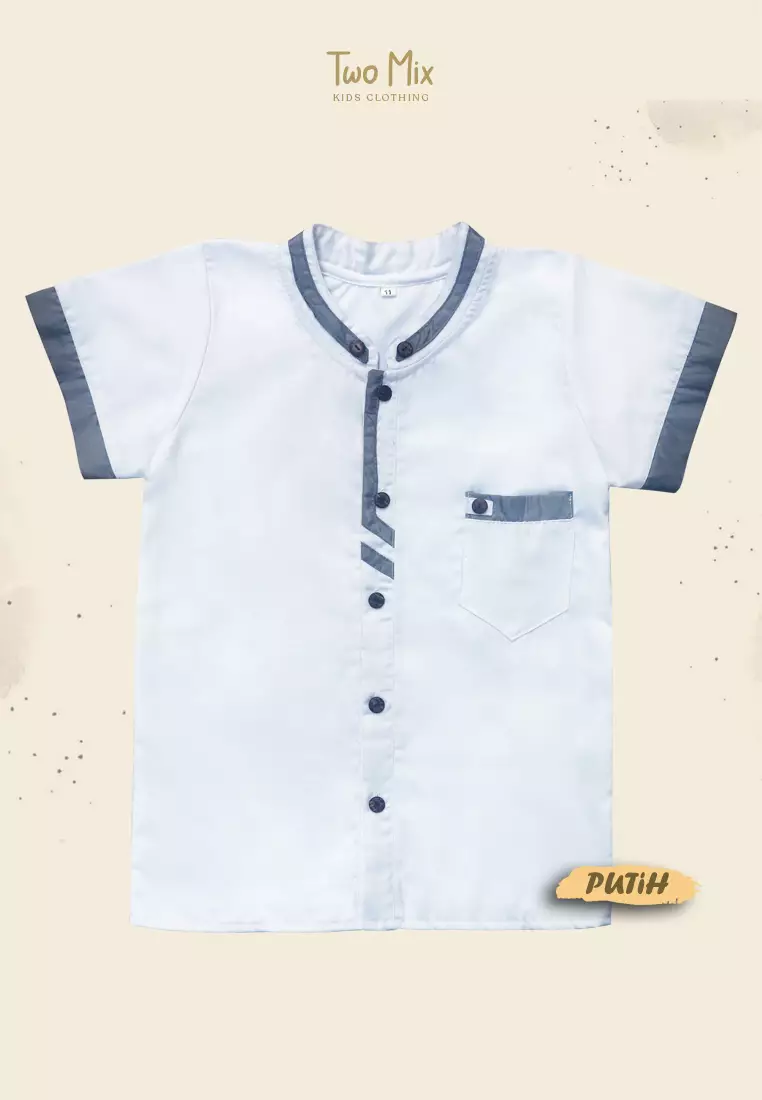 Two Mix - Baju Koko Anak Cowok - Baju Muslim Anak Laki 1-12 Tahun 4341 - Warna Putih
