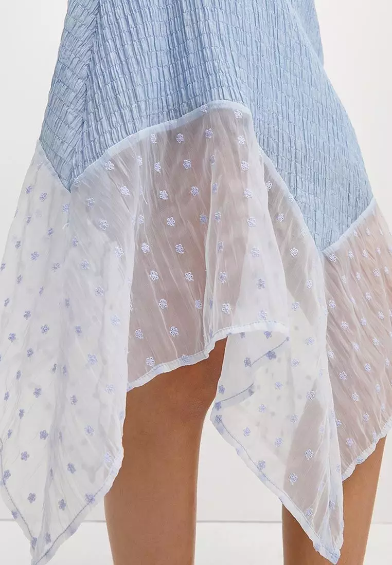 Sheer Polka Dot Hem Skirt