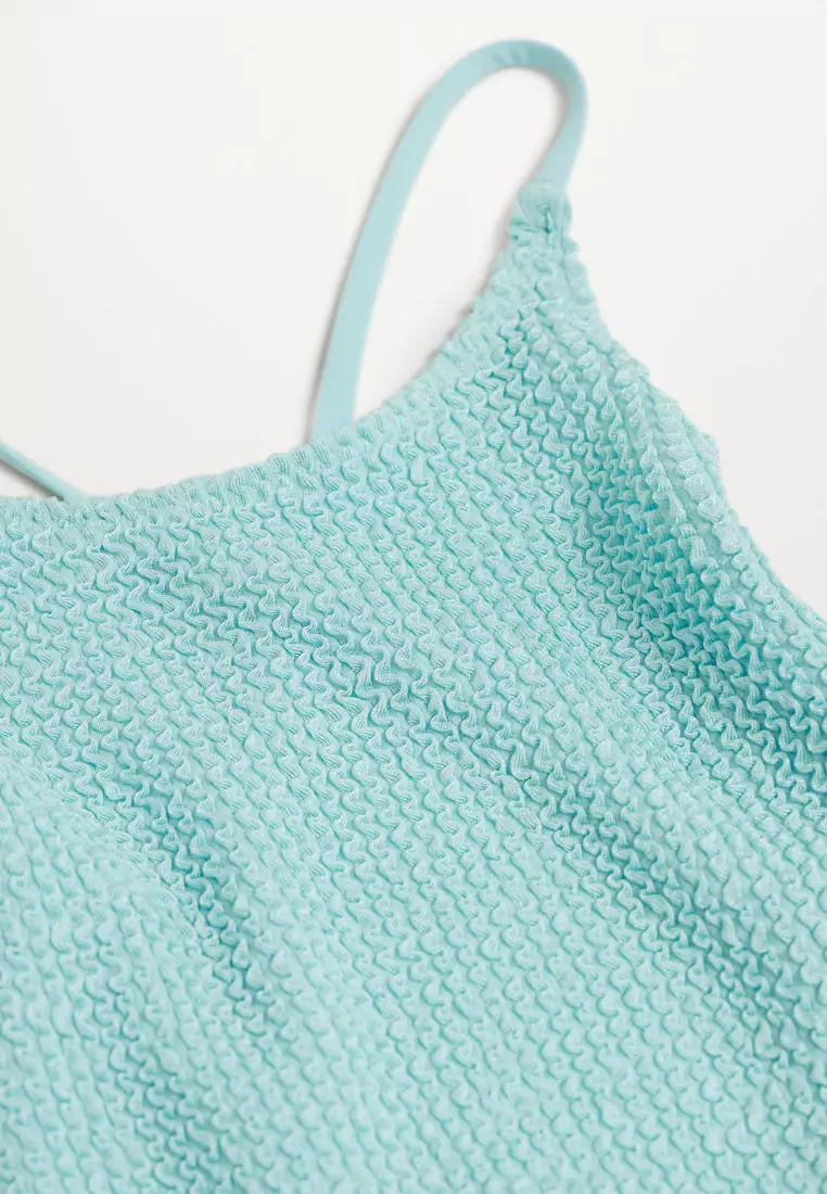 Wrap-Back Textured Swimsuit