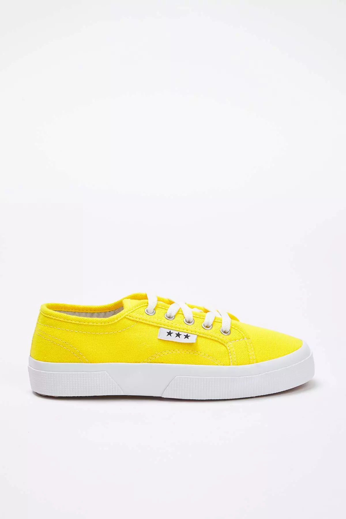 Yellow Lace-Up Flat Sole Women Sneaker Takss25Sn00039
