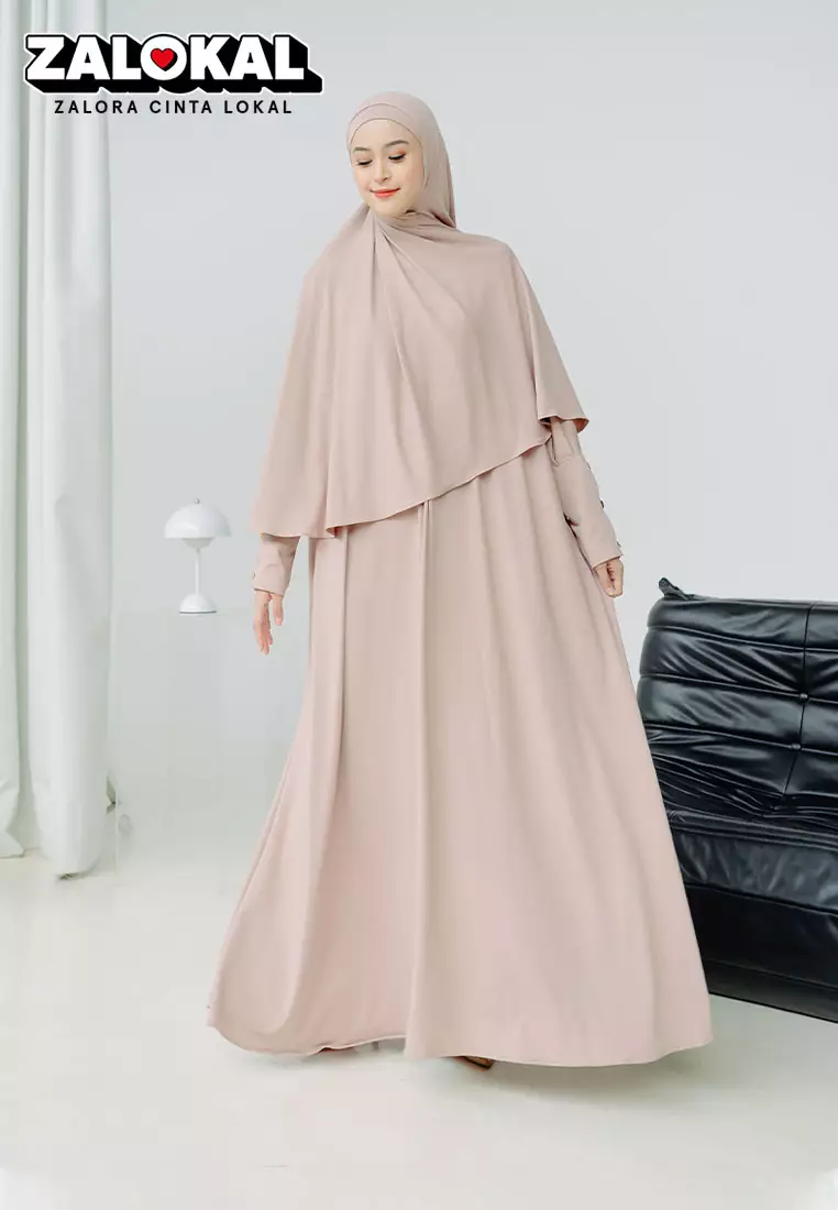 Hafisa Abaya Set Soft Beige