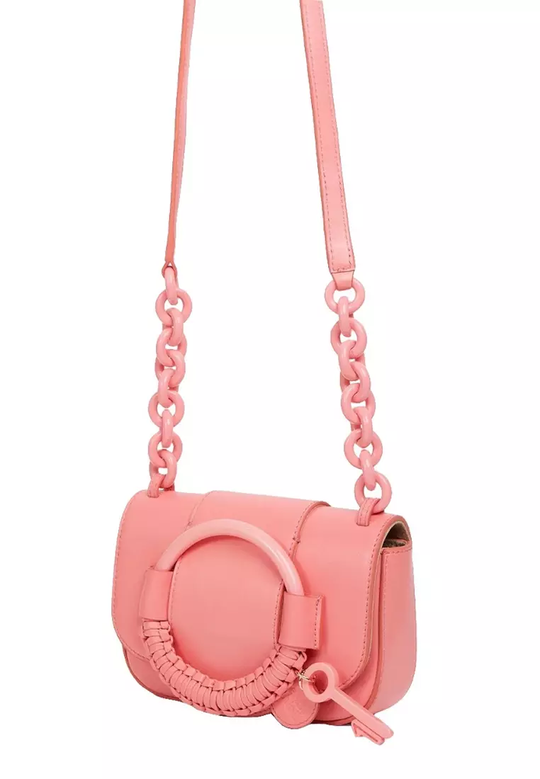 Hana Chain Crossbody Bag for Women in Sunset Pink