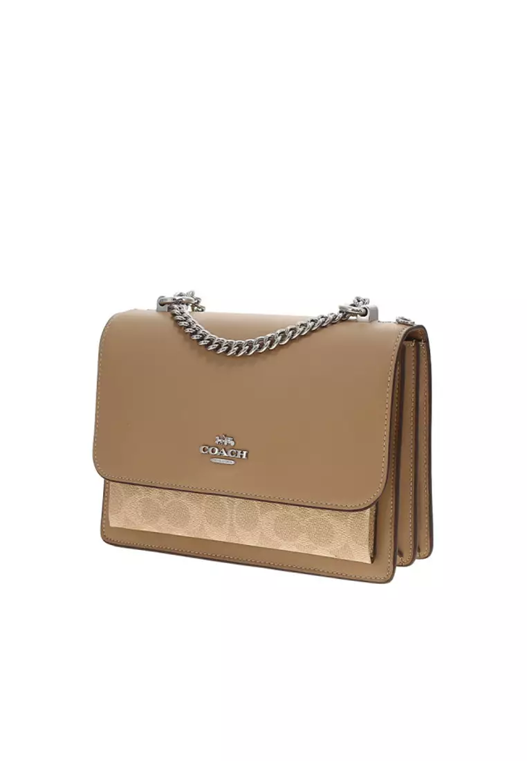 女士單肩包沙黃色配灰褐色CV978