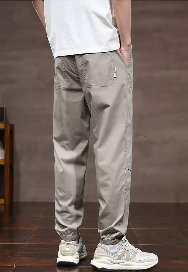 抽繩休閒束腳褲