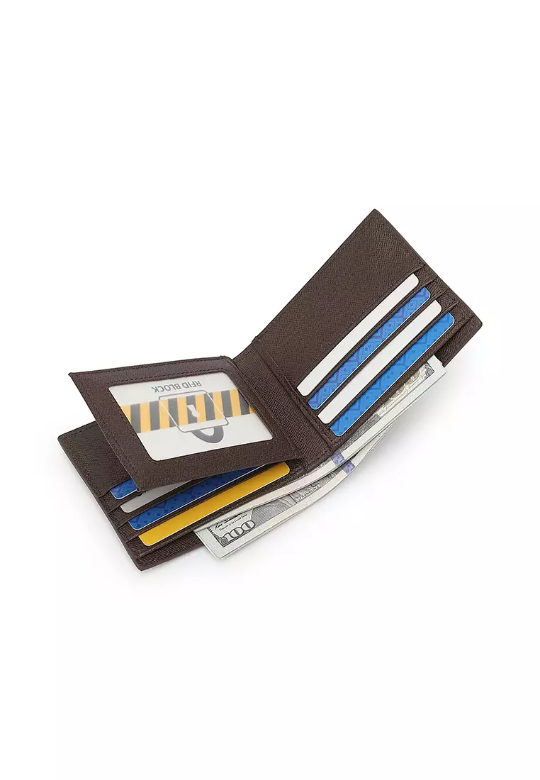 Gift Set - Leather RFID Wallet + 35mm Automatic Buckle Belt (Set Hadiah - Dompet RFID Pria & Sabuk Otomatis Belt Pria) - Cokelat / Hitam