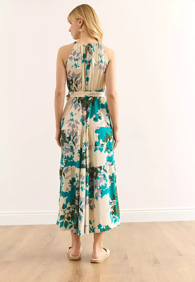 Halter Neck Belted Dress