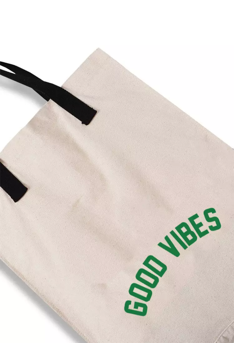 AMC95 totebag aesthetic pria wanita kanvas krem putih good vibes