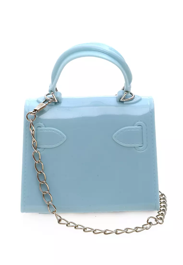 Tas Mini Tali Rantai Slingbags Jelly Design Elegant Wanita - Light Blue