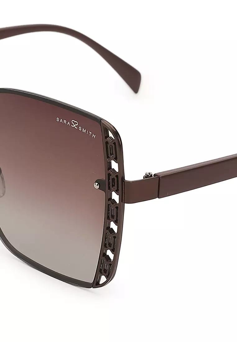 Unisex Polarized Oversized Sunglasses (Kacamata Hitam) - Cokelat