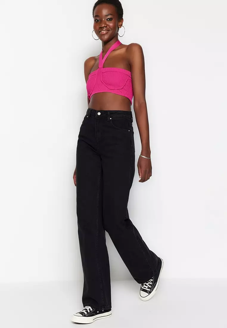 Buy Trendyol High Waist Jeans Online | ZALORA Malaysia