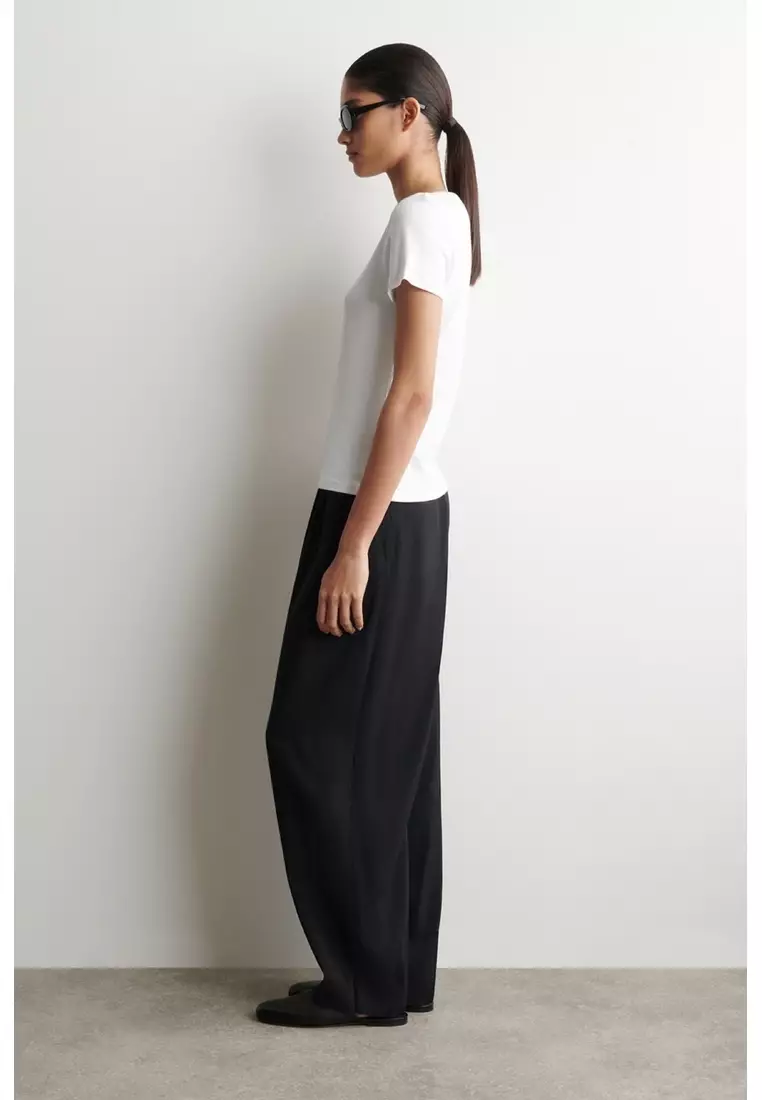 SLIM BOAT-NECK COTTON T-SHIRT