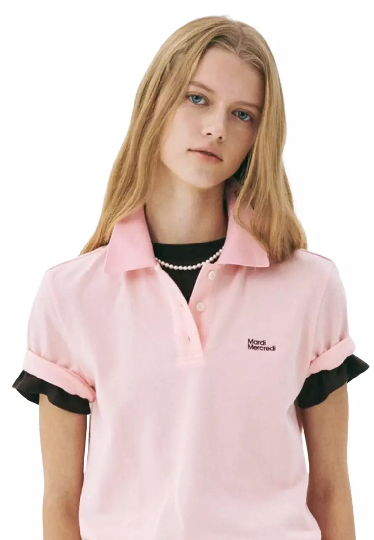 Slimfit Shirt Piquet Essential - Peach