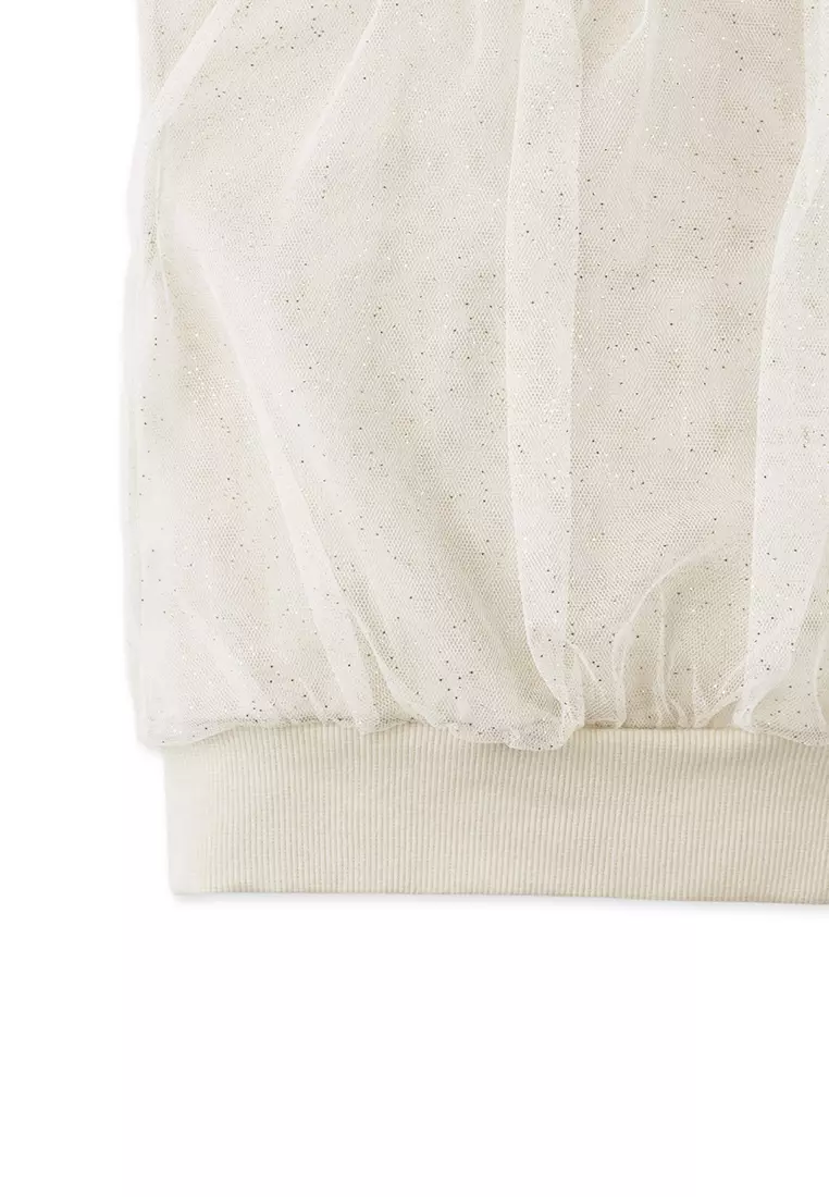 Lucia Terry Top Semolina With Tulle Overlay