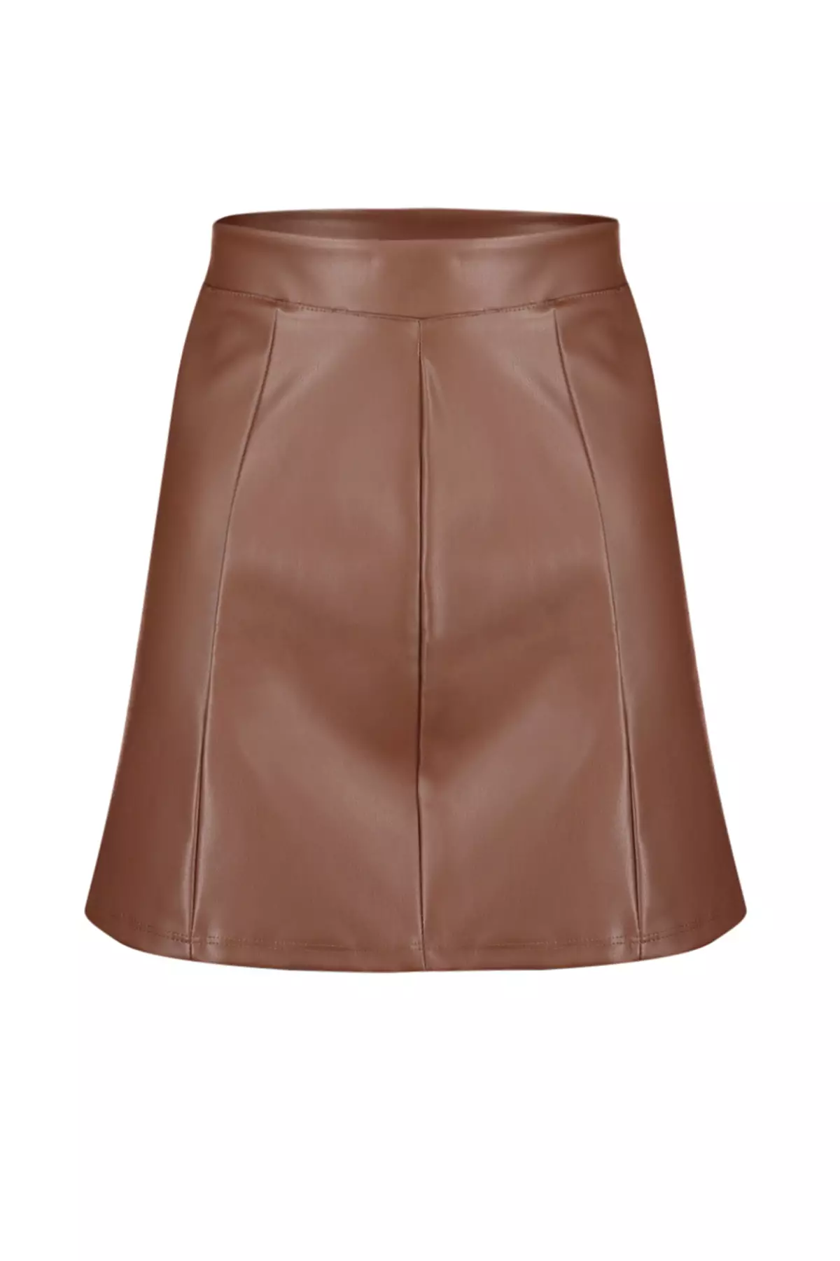 Faux Leather Draped Skirt