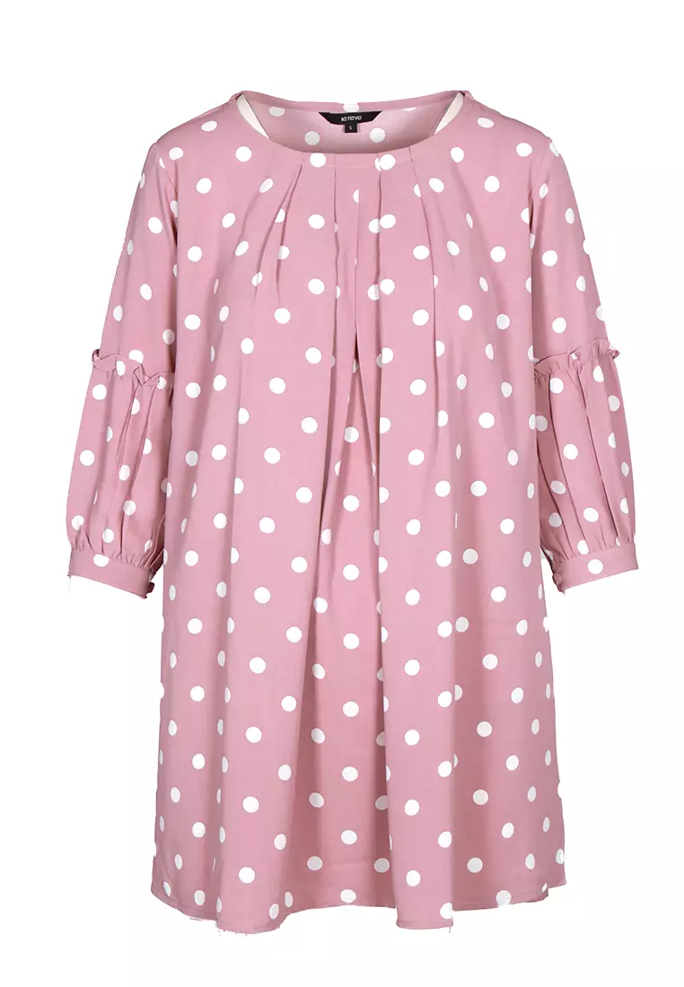 Le Reve 褶裥喇叭粉色上衣