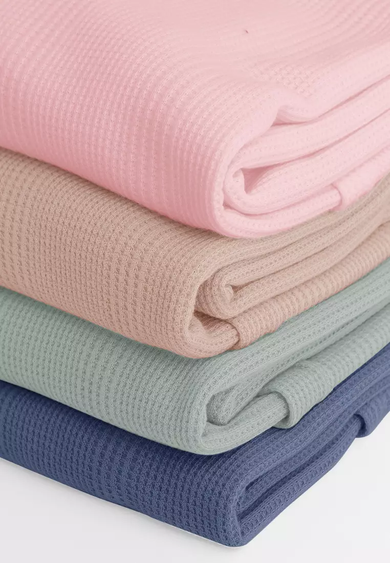 Zelena - Althea Long Sleeves Waffle | Kaos Lengan Panjang - Rose Milk