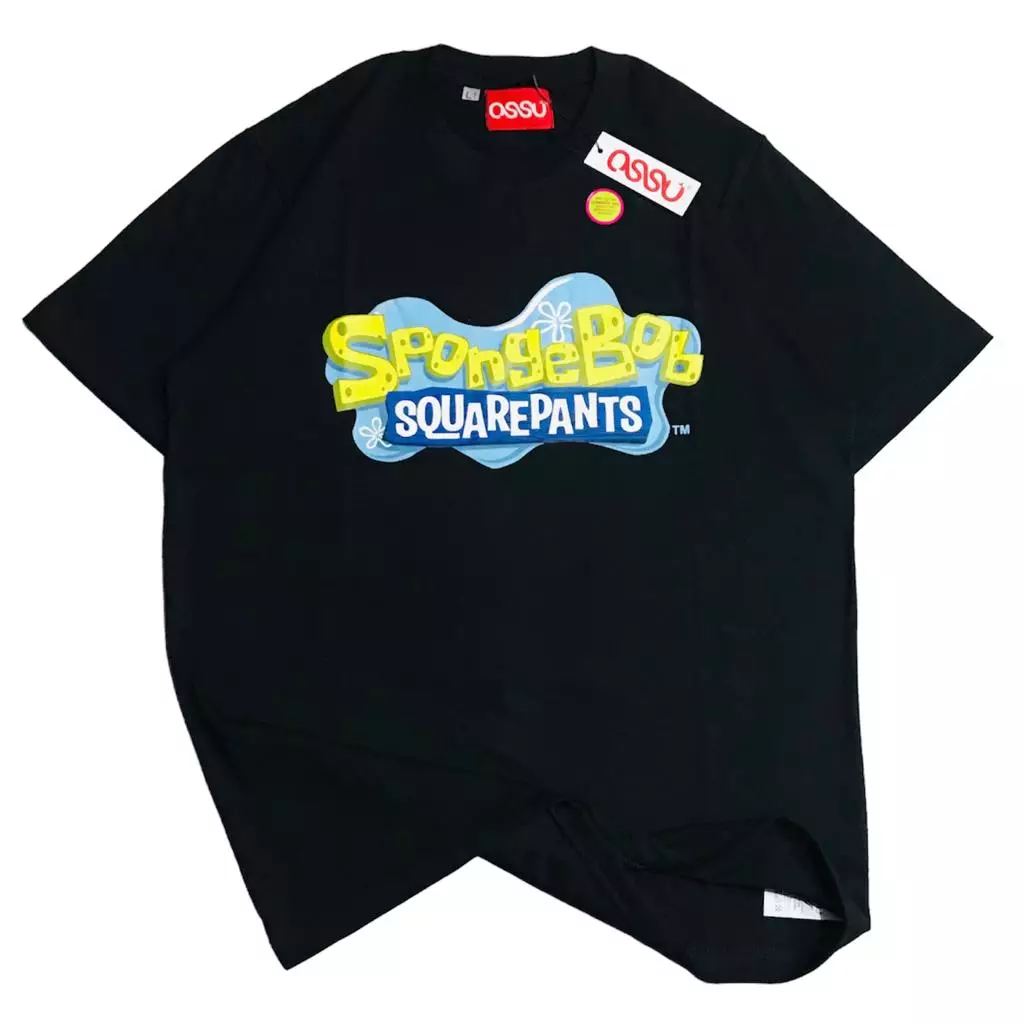 Ossu T-Shirt Spongebob Squarepants Black Cotton Combed