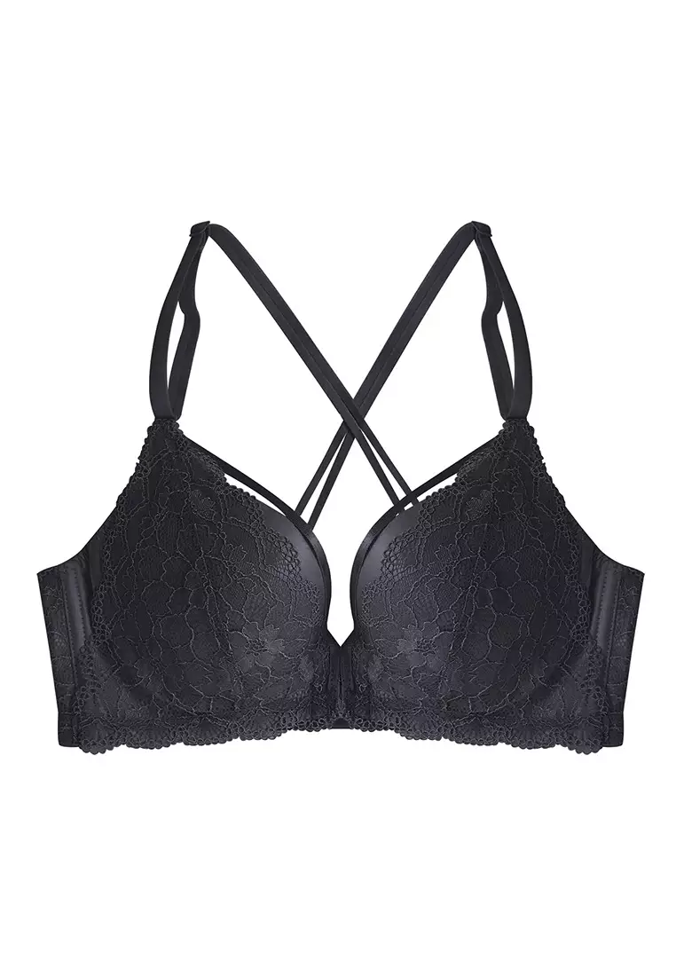 maddie lacy front clasp crossback padded bra