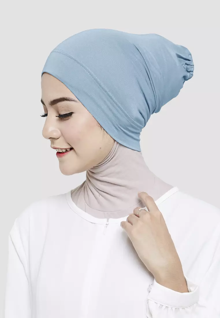Cotton Bee - Inner Rayon Basic | Ciput Hijab Karet | Dalaman Kerudung - Sky Blue