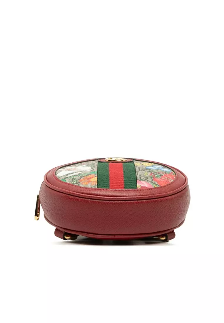 Pre-Loved Gucci Mini Gg Supreme Web Flora Round Ophidia Backpack