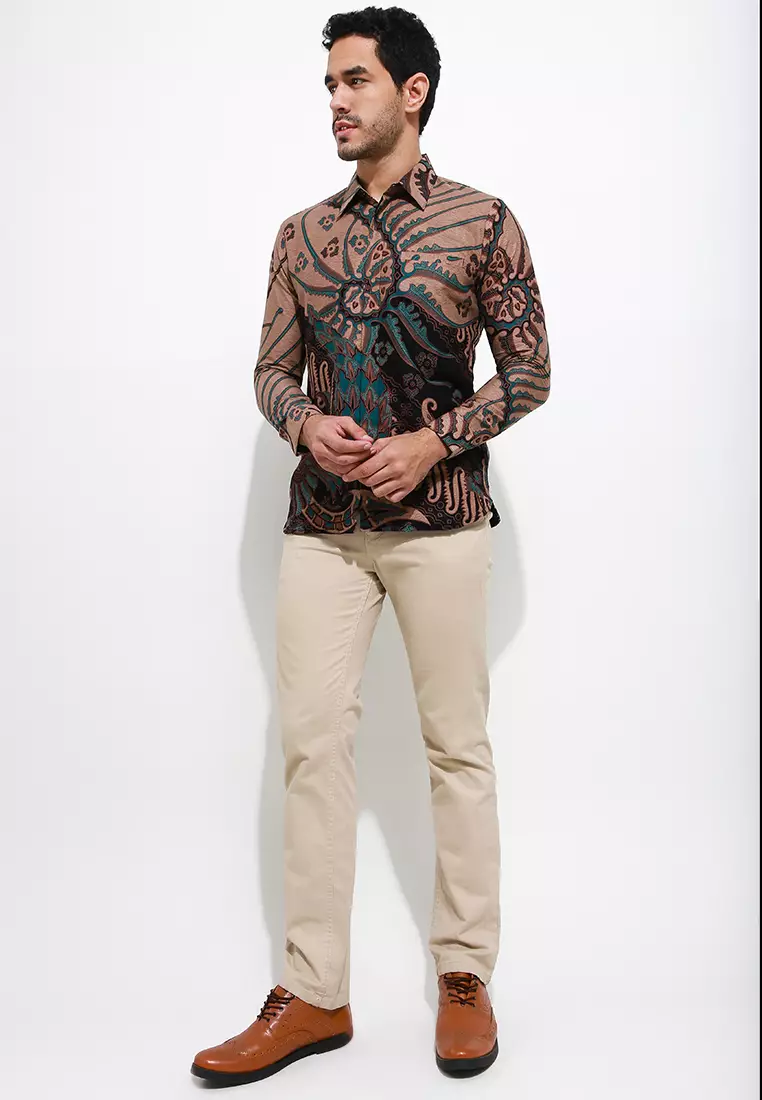 Dasarata ijo Kemeja Batik Pria Premium Slimfit Modern Lengan Panjang