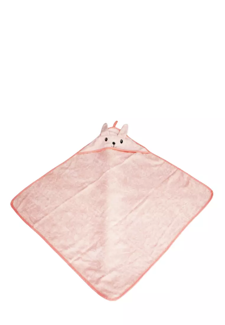 Freckles Hooded Towel Rabbit - Pink - Handuk mandi anak dengan topi