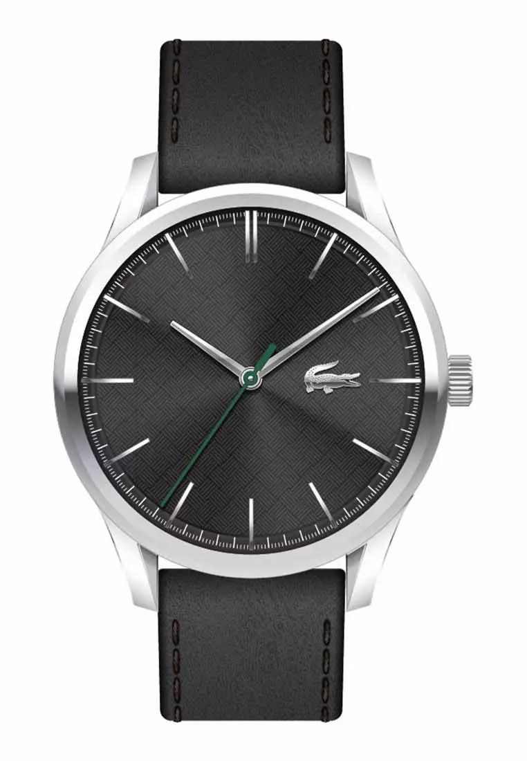 Buy Lacoste Vienna Men's Watch Black Leather Strap Black Dial