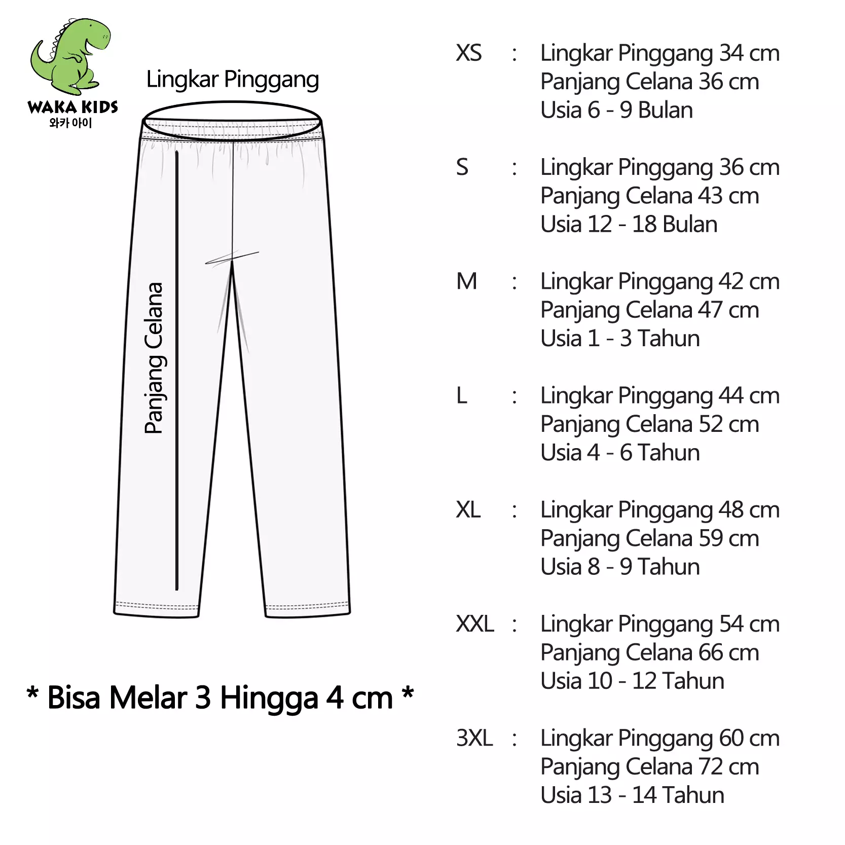 Wakakids Celana Legging Bayi Anak Perempuan Premium Motif Polos Usia 6 Bulan Hingga 14 Tahun Vench Abu