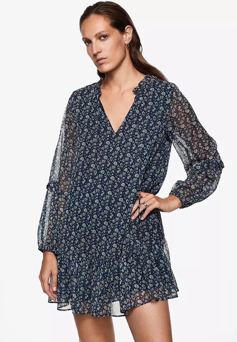 Mango flower top chiffon dress