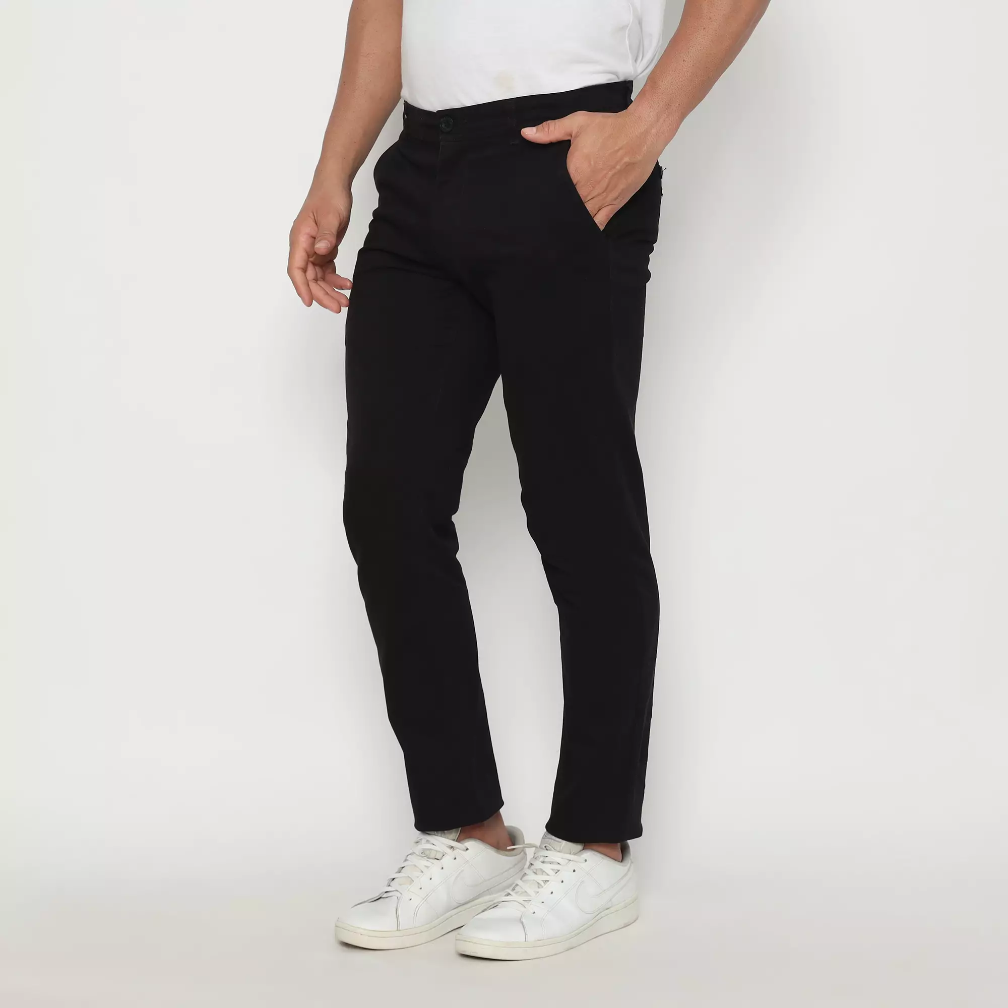 Platini Celana Pria Chino Panjang Hitam Stretch 588031